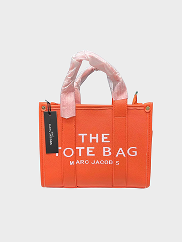 Orange leather tote bag hotsell