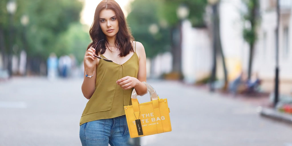 yellow tote bag