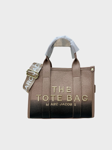 Dual Shade Cyan Leather Tote Bag