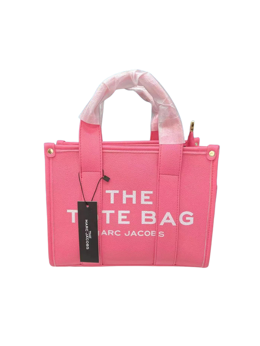 Pink leather Tote Bag