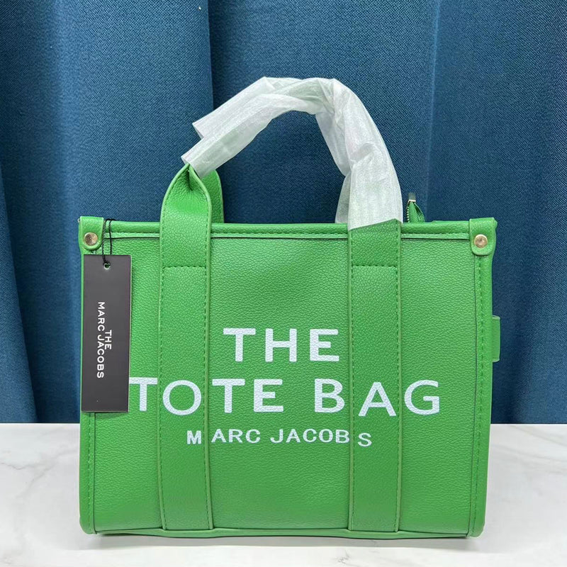 Lime Green Leather Tote Bag