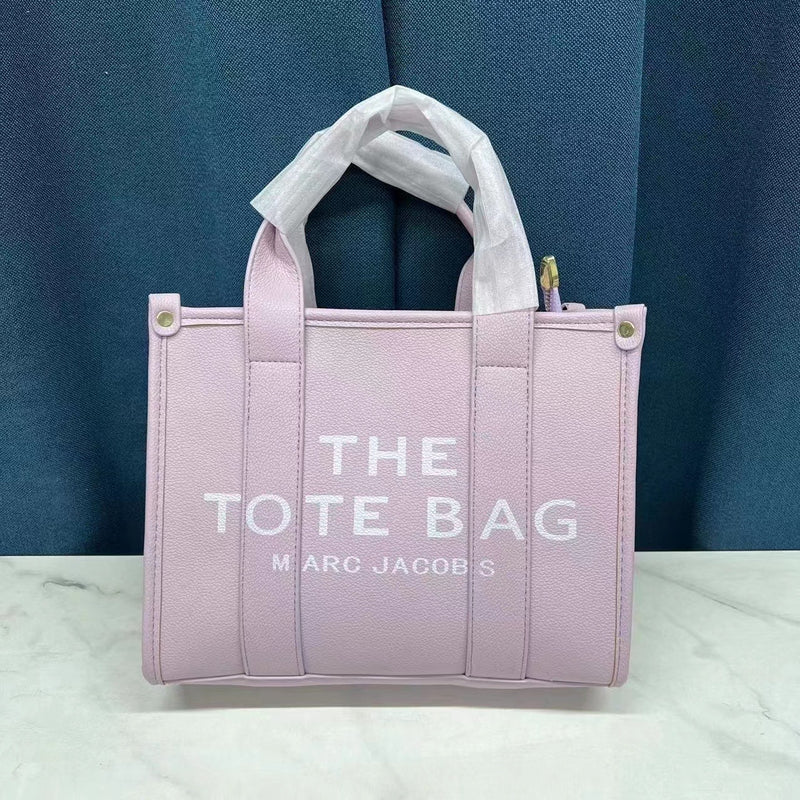 Pink Leather Tote Bag