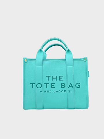 Strong Cyan Leather Tote Bag