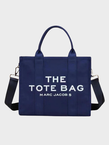 Navy Blue Canvas Tote Bag