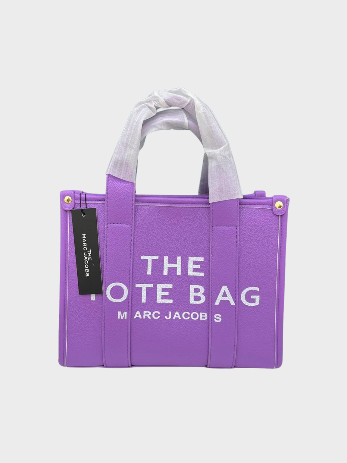 Purple Leather Tote Bag