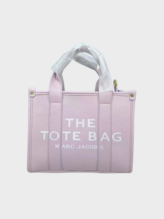 Light Pink Leather Tote Bag