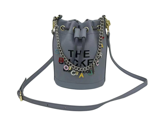 Dark Grayish Blue Bucket Bag