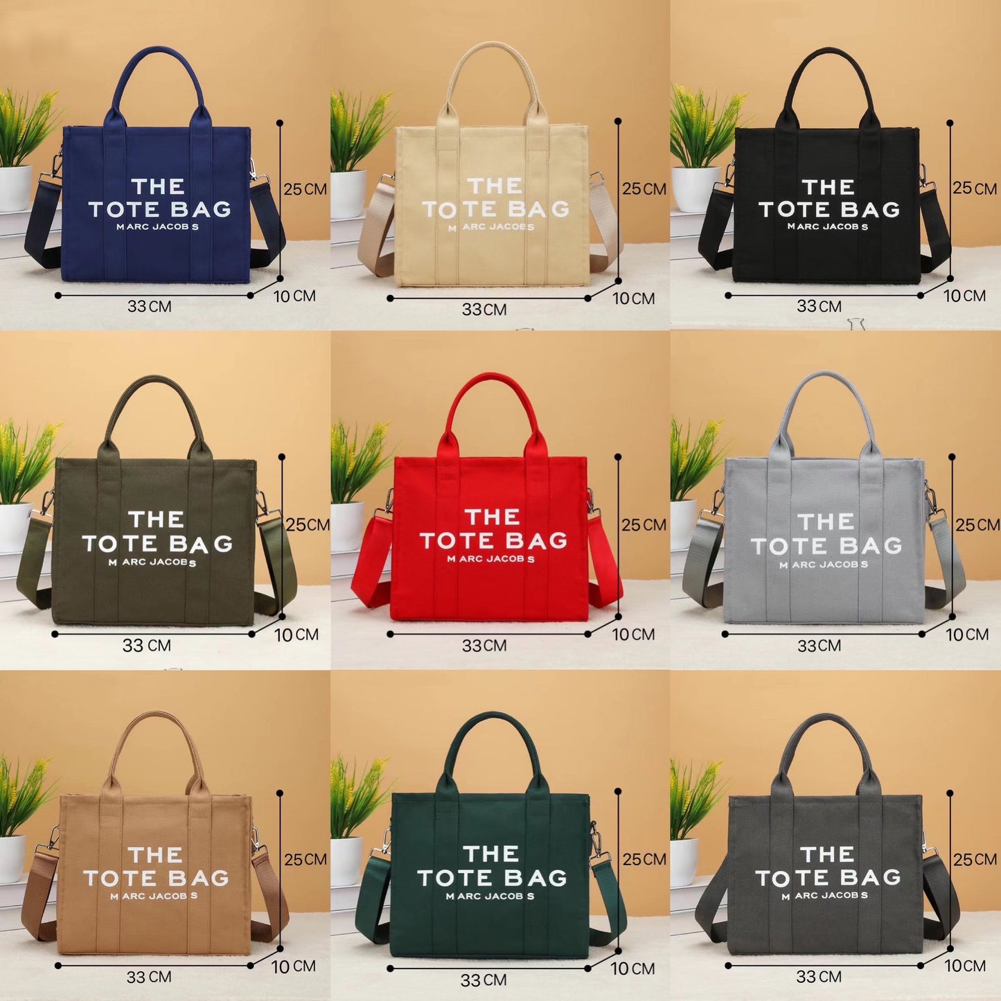 Red Canvas Tote Bag